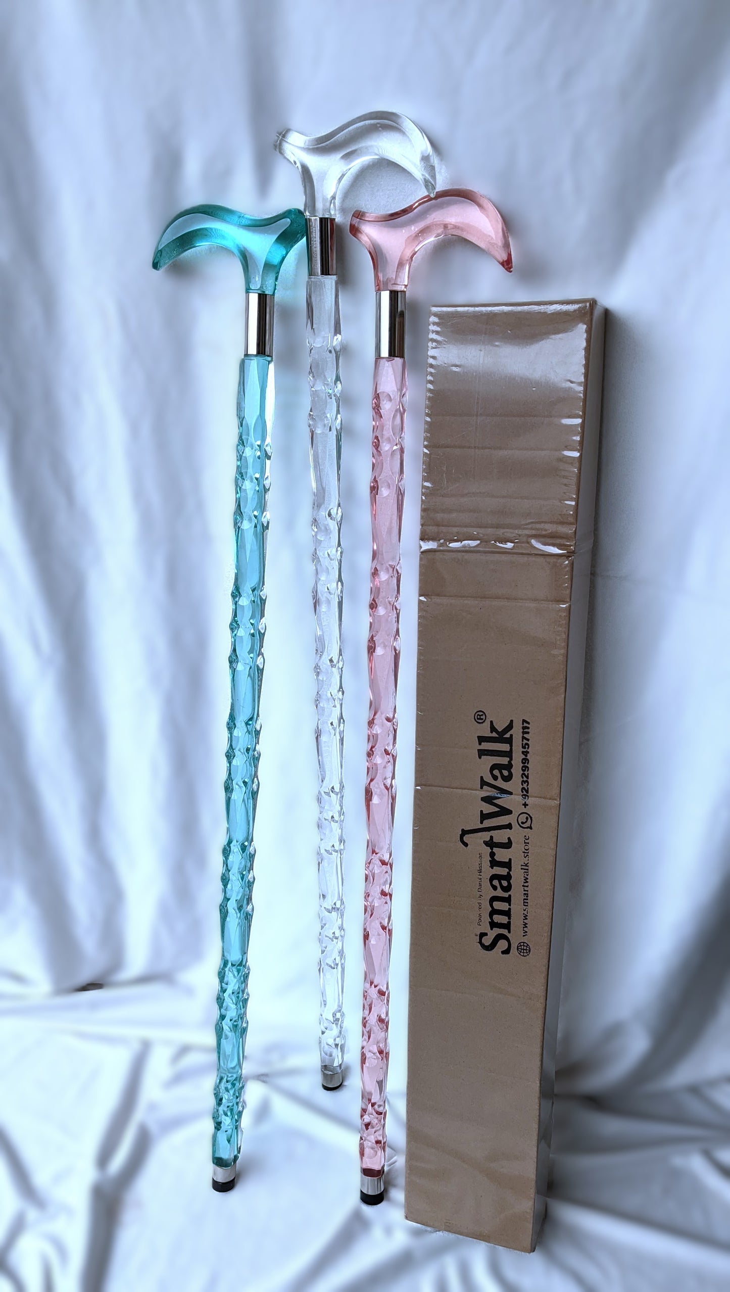 Luxury Clear Crystal Acrylic Walking Stick for Women | Elegant Transparent Cane for Seniors & Stylish Ladies | Custom Size + Gift Box