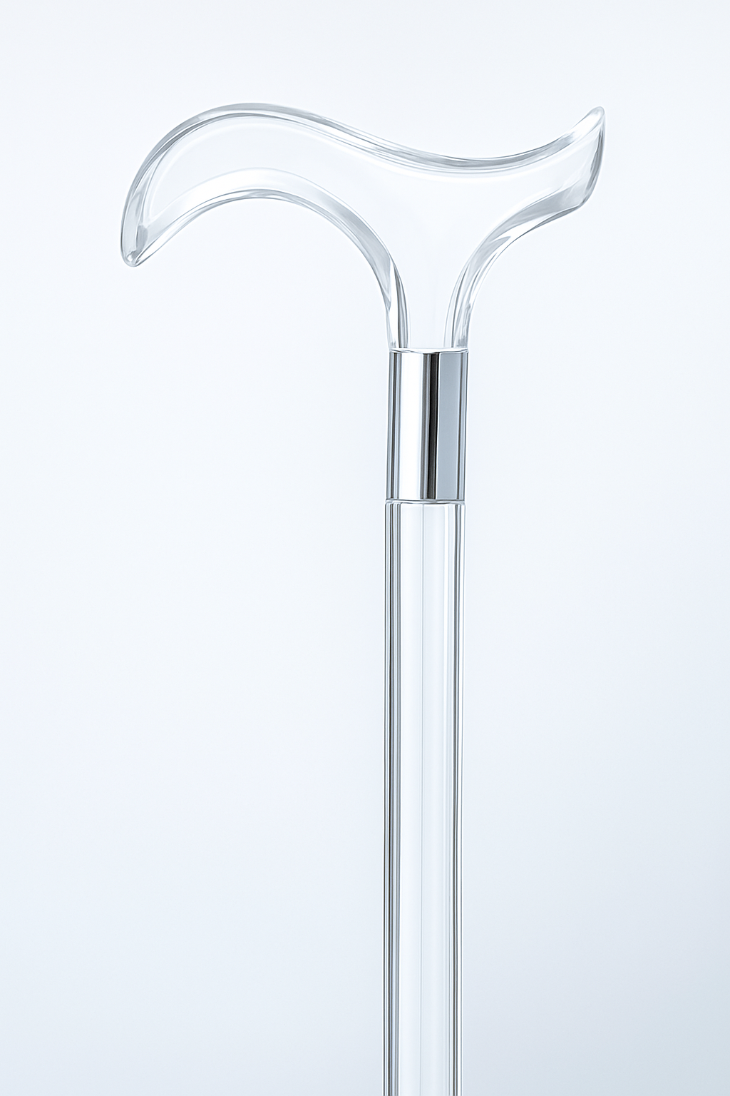 Derby Handle Clear Acrylic Walking Cane – Stylish Invisible & Ergonomic Mobility Aid for Men and Women Modern Handcrafted Stick
