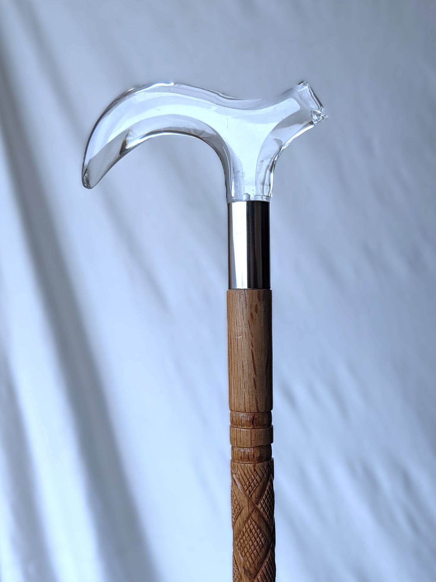 Premium Wooden Walking Cane with Stylish Acrylic Handle – Elegant, Durable & Travel-Friendly