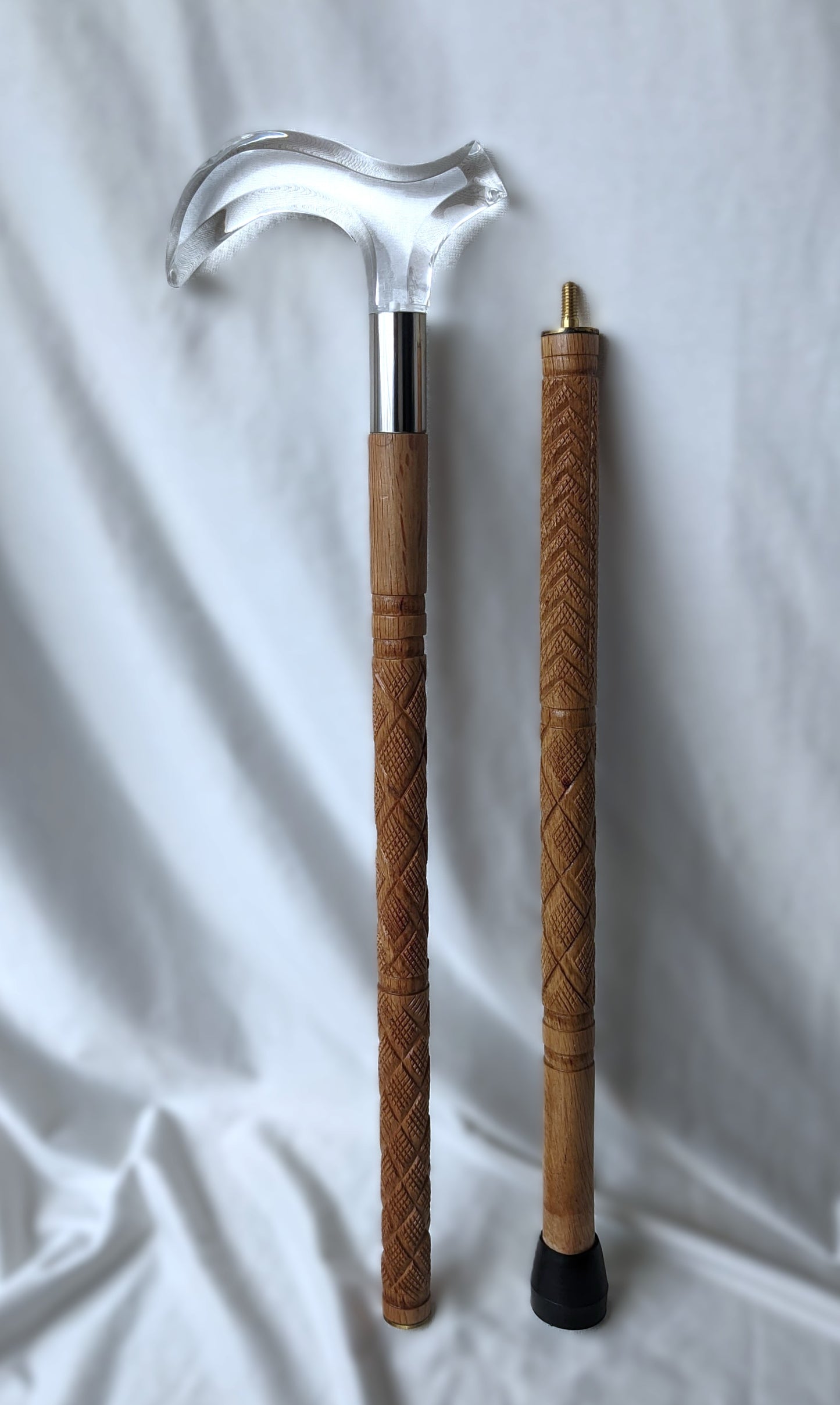 Premium Wooden Walking Cane with Stylish Acrylic Handle – Elegant, Durable & Travel-Friendly