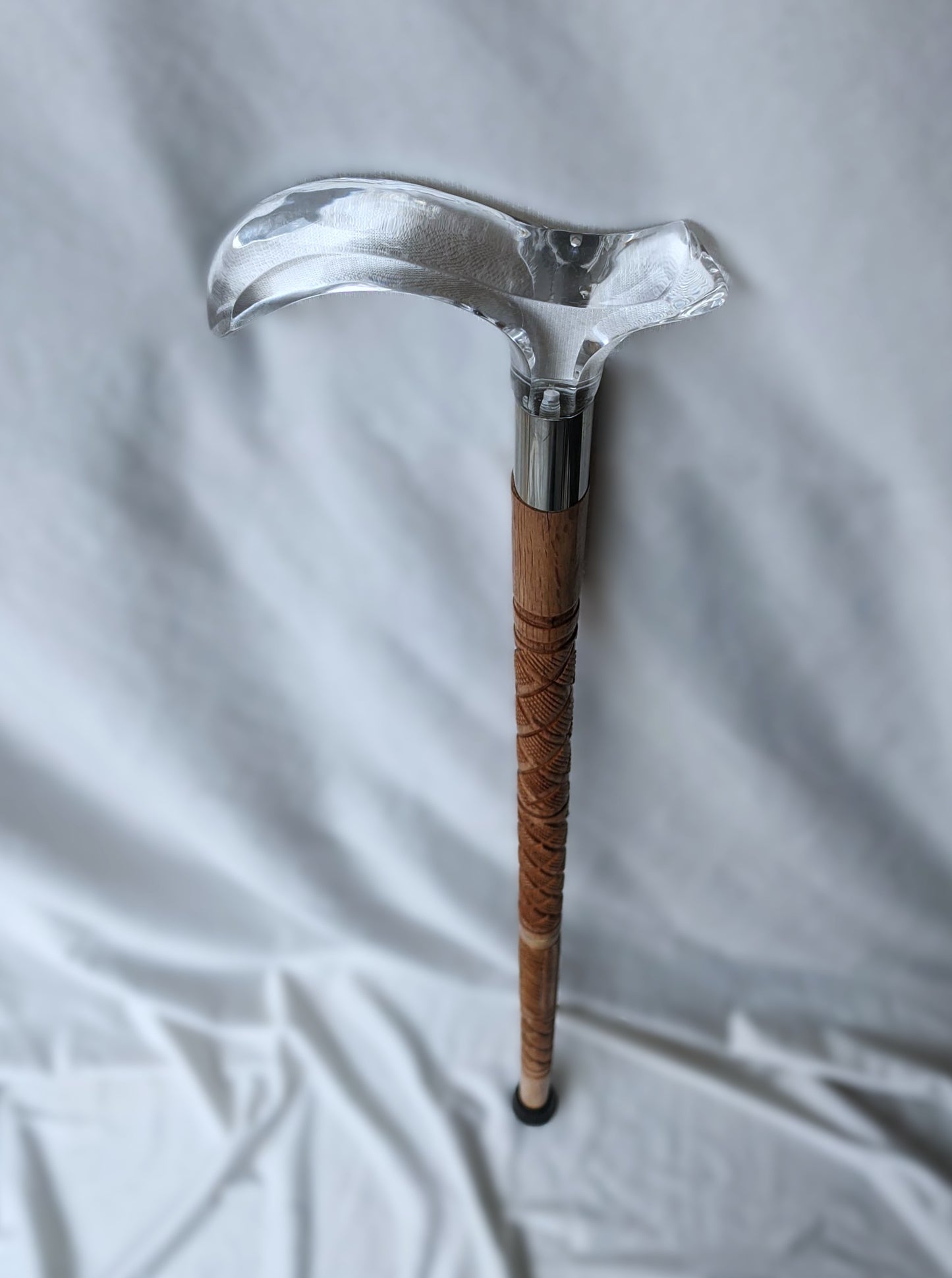 Premium Wooden Walking Cane with Stylish Acrylic Handle – Elegant, Durable & Travel-Friendly