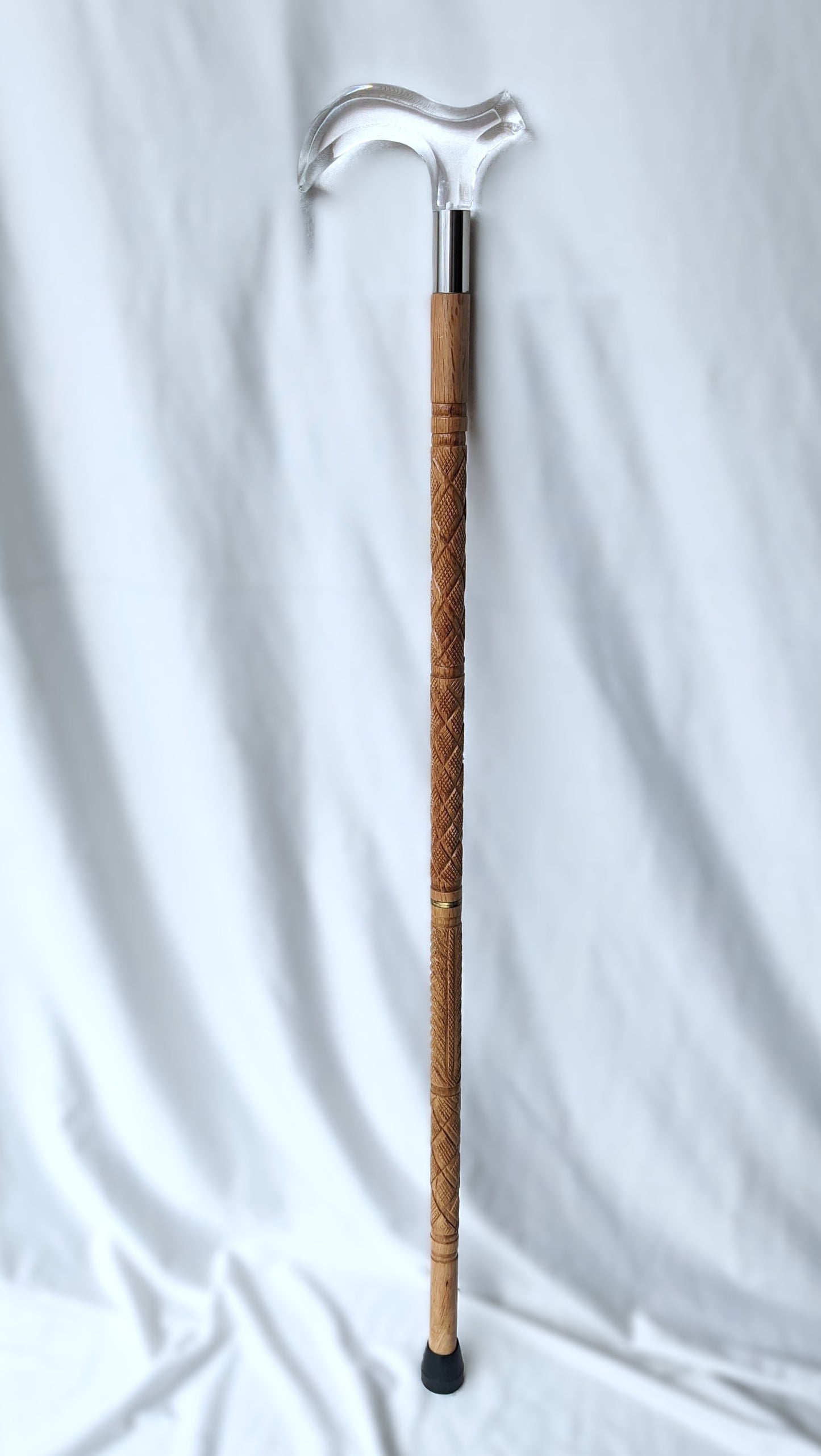Premium Wooden Walking Cane with Stylish Acrylic Handle – Elegant, Durable & Travel-Friendly