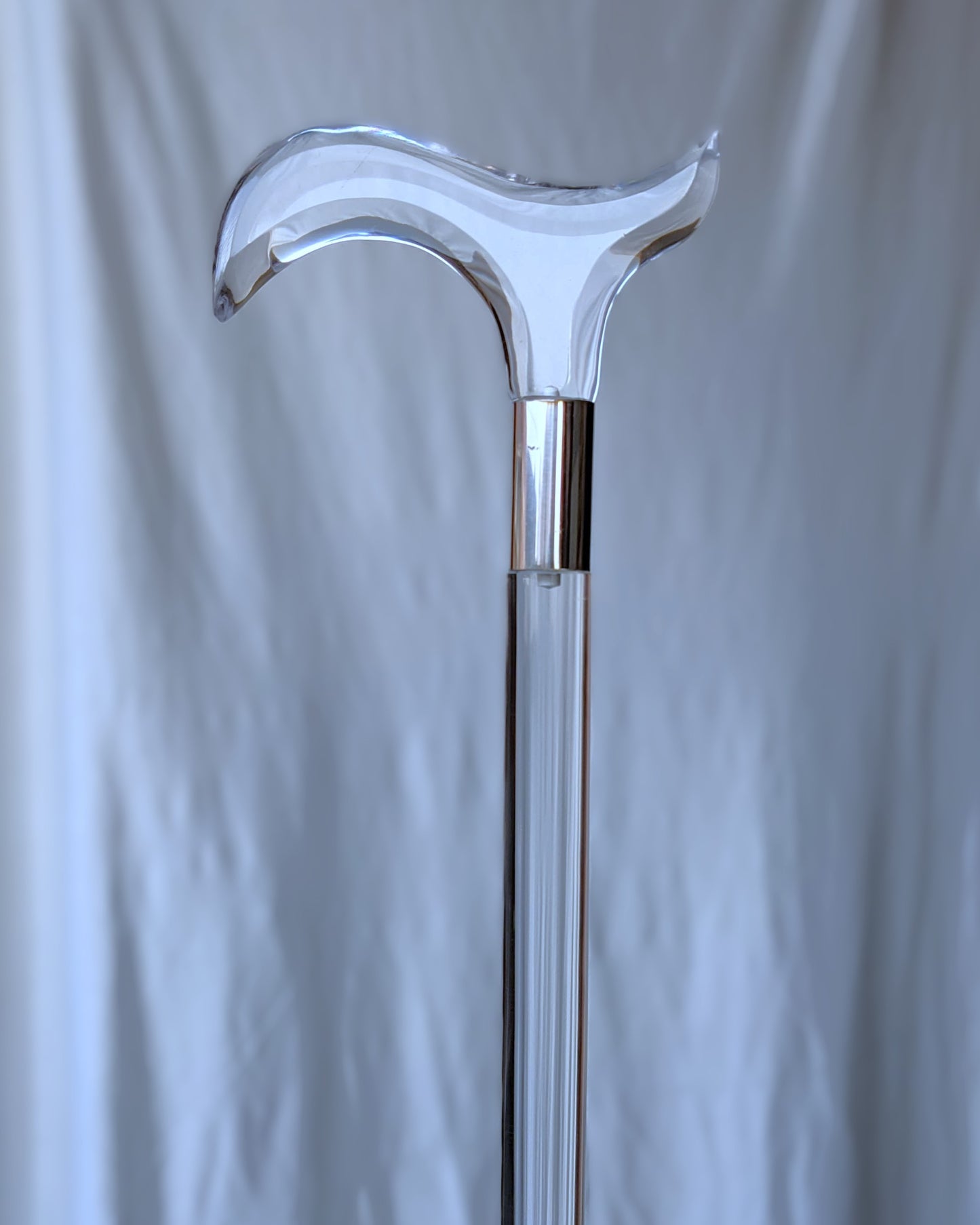 Derby Handle Clear Acrylic Walking Cane – Stylish Invisible & Ergonomic Mobility Aid for Men and Women Modern Handcrafted Stick