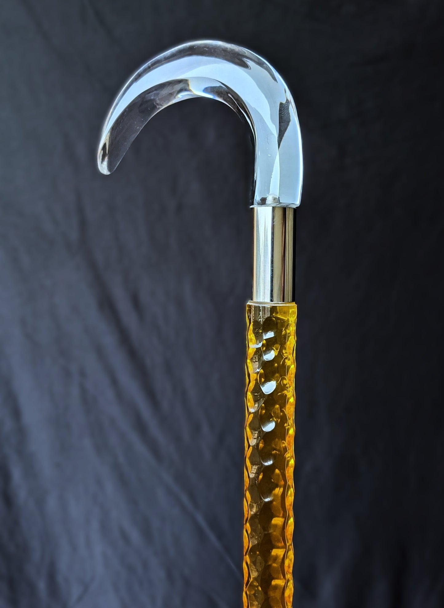 Luxury Amber Acrylic Walking Cane with Transparent Round Crook Handle – Vintage-Inspired Elegance & Support