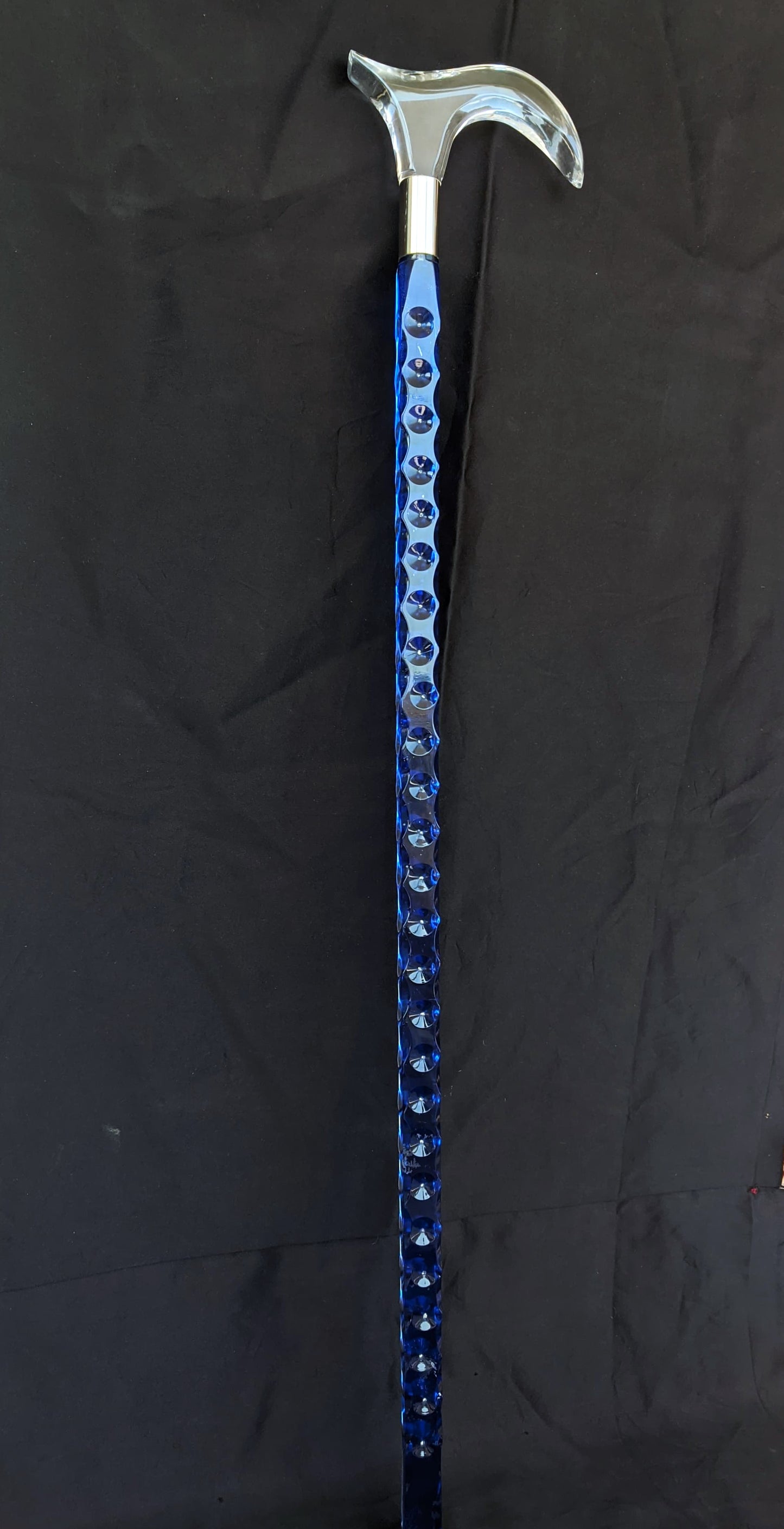 Blue Crystal Diamond Walking Stick - Luxurious Design