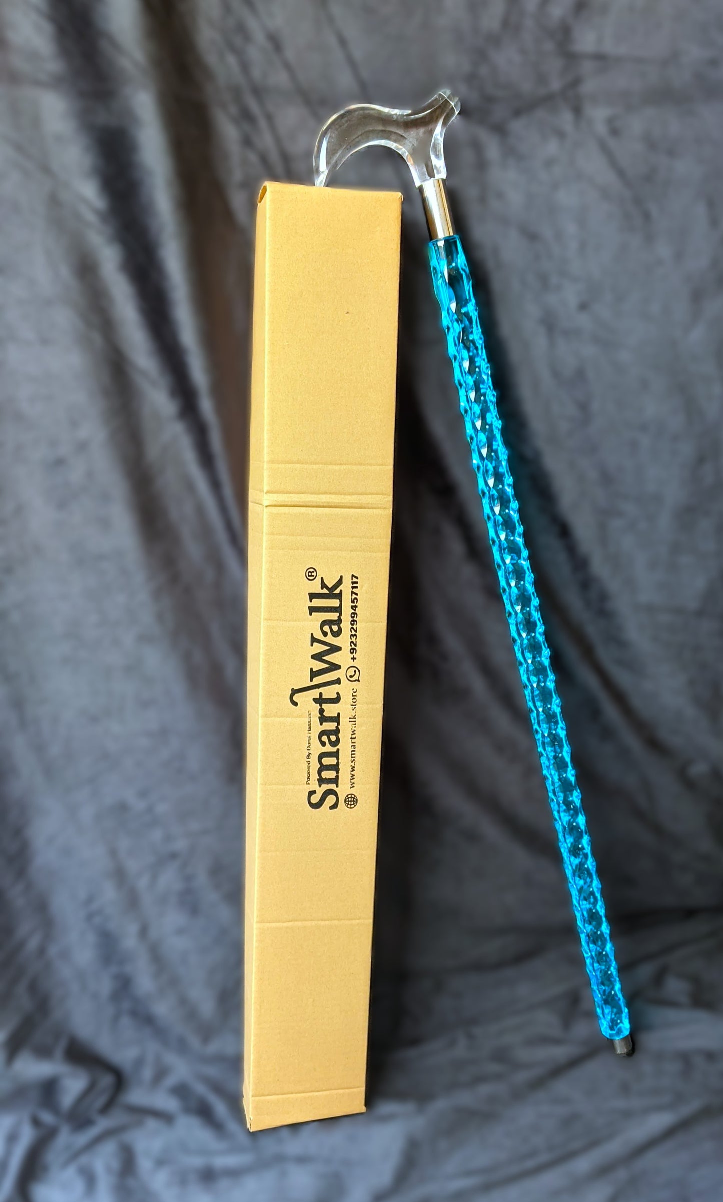 Neon Blue Acrylic Walking Stick & Cane