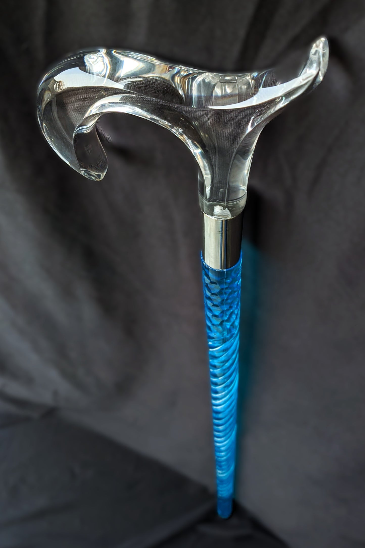 Luxury Neon Blue Acrylic Walking Cane – Women’s Special Edition