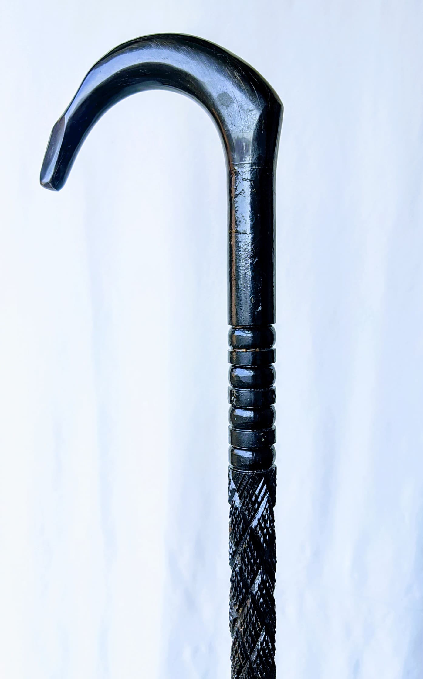 Premium Wooden Walking Stick with Horn Handle
