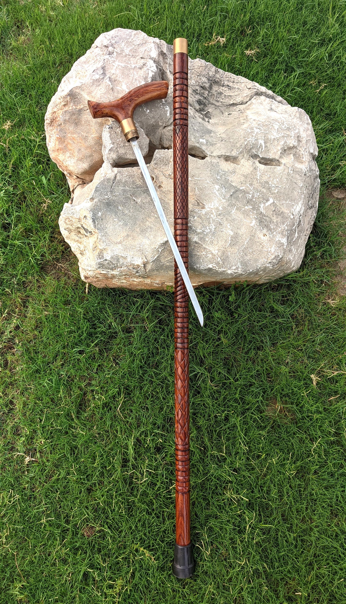 Premium Wooden Walking Stick & cane with Hidden Knife Handle