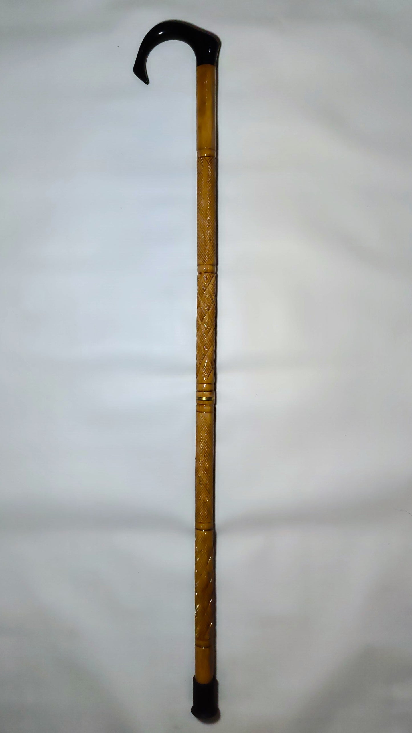 Premium Quality Wooden Walking Stick Cane – Animal Horn Handle
