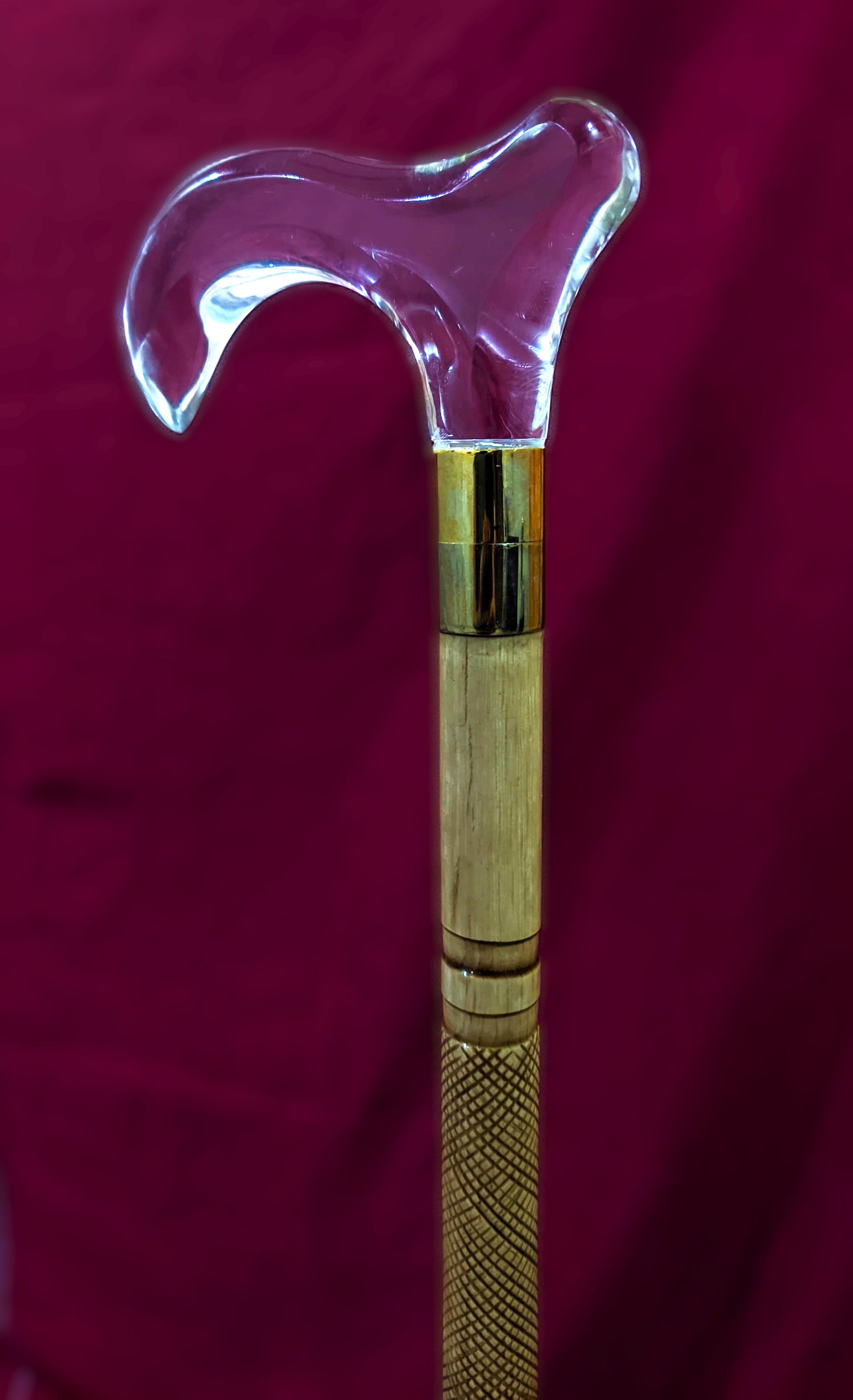 Premium Wooden Walking Cane with Stylish Acrylic Handle