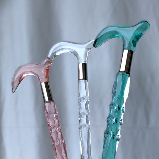 Luxury Clear Crystal Acrylic Walking Stick for Women | Elegant Transparent Cane for Seniors & Stylish Ladies | Custom Size + Gift Box