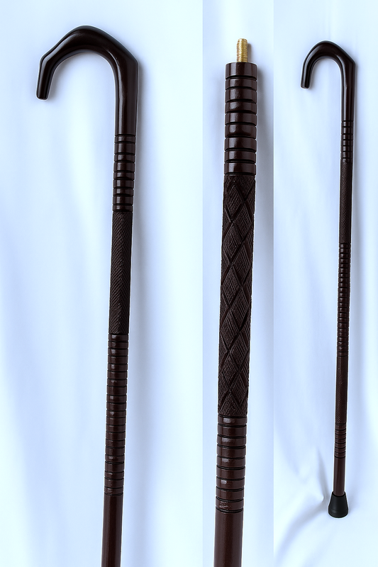Premium Quality Wooden Walking Stick Cane – Animal Horn Handle