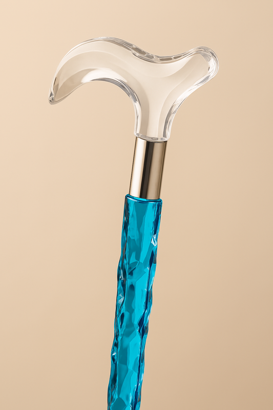 Neon Blue Acrylic Walking Stick & Cane