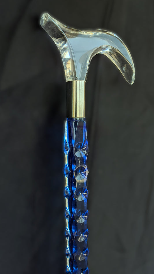 Blue Crystal Diamond Walking Stick - Luxurious Design