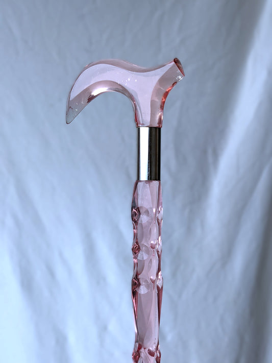 Pink Diamond Acrylic Walking Stick for Women | Elegant Crystal Cane